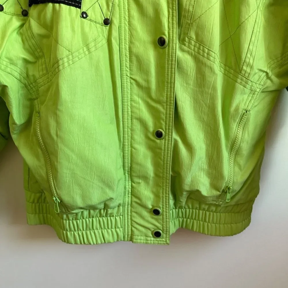 Profile Ski Vintage Green 80s Down Puffer Snow Winter Coat Jacket Medium - Picture 2 of 10